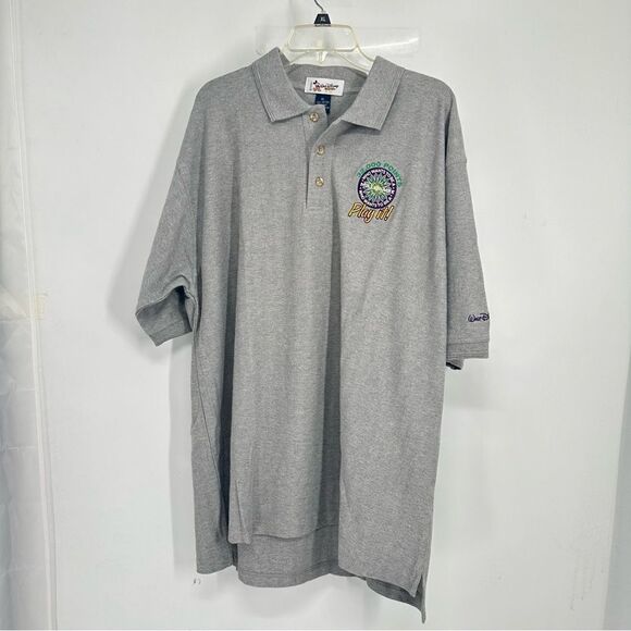 Walt Disney World & Who Wants to Be a Millionaire XL Gray Textured Polo Shirt - Picture 1 of 9